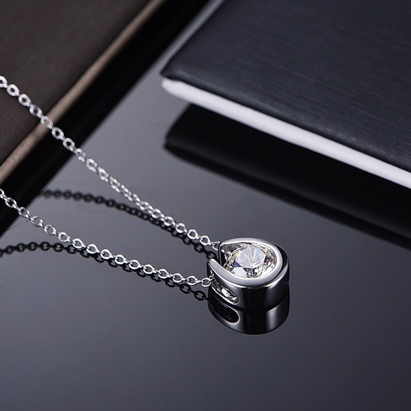 Collier pendentif fer à cheval S925 Argent 1ct Moissanite D-VVS1, plaqué platine + - IVOIRART.COM