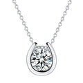 Collier pendentif fer à cheval S925 Argent 1ct Moissanite D-VVS1, plaqué platine + - IVOIRART.COM