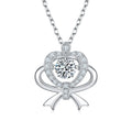 Collier Pendentif Nœud Cœur Moissanite 0,5ct Couleur D VVS1 Argent Sterling S925 Plaqué Platine 45cm Certifié GRA Coffret Cadeau - IVOIRART.COM