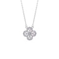Collier Pendentif Trèfle à Quatre Feuilles en Argent S925, Zircon Cubique Pavé, Chaîne Clavicule Style Coréen, Bijoux de Luxe Uniques - IVOIRART.COM