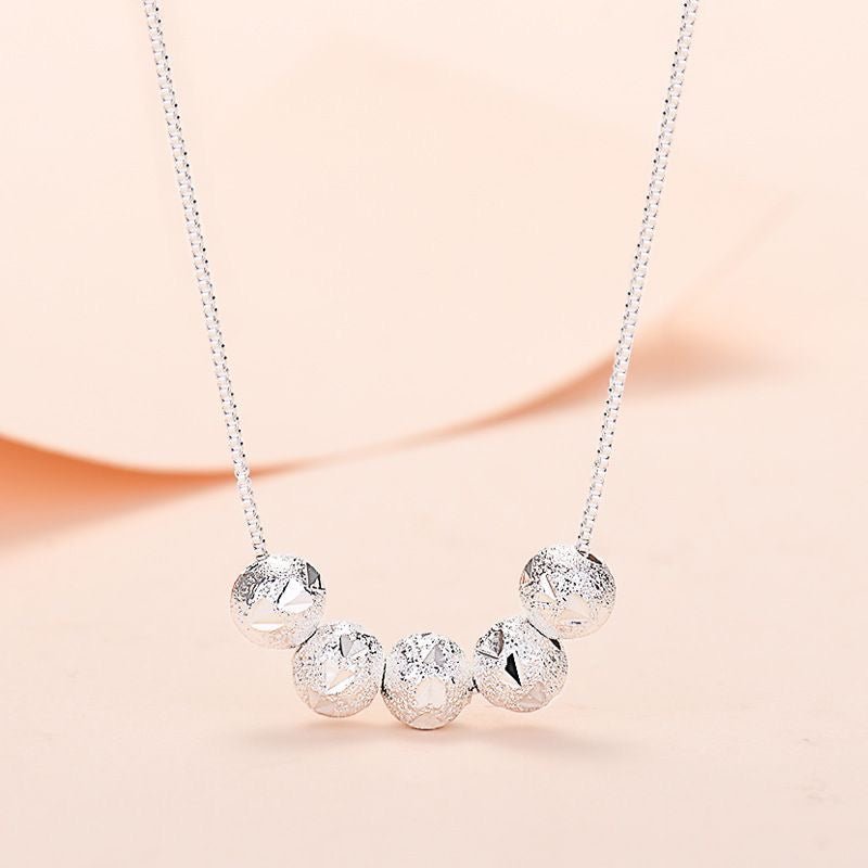 Collier Perle Givrée Facettée en Argent Sterling 999, Élégant et Raffiné - IVOIRART.COM