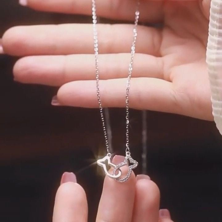 Collier Poisson Creux & Pavé en Argent Sterling 999, Style Élégant et Tendance, Cadeau Idéal Anniversaire et Fêtes - IVOIRART.COM