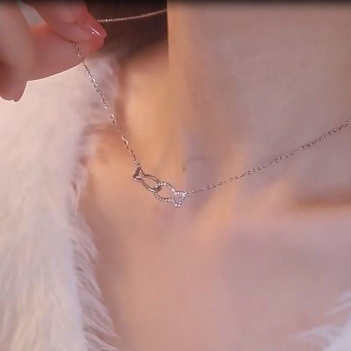 Collier Poisson Creux & Pavé en Argent Sterling 999, Style Élégant et Tendance, Cadeau Idéal Anniversaire et Fêtes - IVOIRART.COM