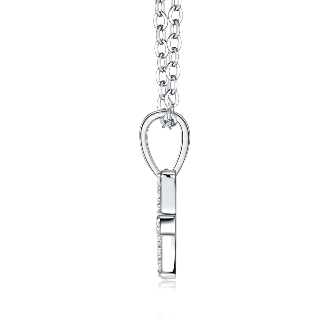 Collier Poissons en Argent Sterling S925 avec Moissanite VVS1 D, Plaqué Platine 3,2g - IVOIRART.COM