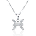 Collier Poissons en Argent Sterling S925 Pour Femme, Moissanite VVS1 Couleur D, Sertissage Platine, Bijoux Astrologiques avec Certificat GRA, Coffret Cadeau Anniversaire - IVOIRART.COM