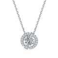 Collier S925 Argent Sterling 0,5 ct Moissanite D Couleur VVS1 Halo 45 cm - IVOIRART.COM