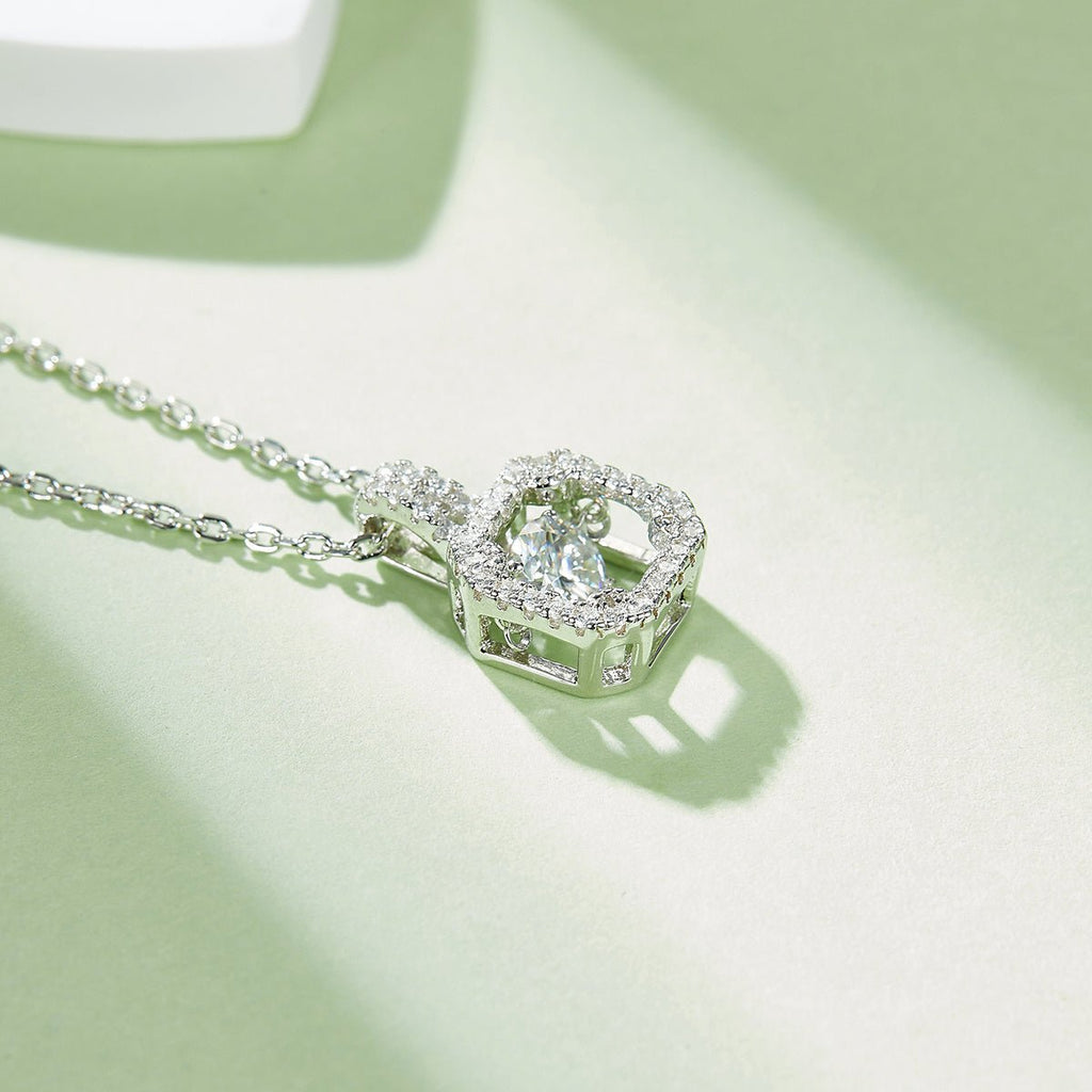 Collier S925 Argent Sterling avec Moissanite 0,5 ct D VVS1 Halo Carré 45cm Platine - IVOIRART.COM