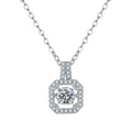 Collier S925 Argent Sterling avec Moissanite 0,5 ct D VVS1 Halo Carré 45cm Platine - IVOIRART.COM