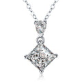 Collier S925 Argent Sterling Deux Pierres Princes & Poire 1ct Moissanite GRA Box - IVOIRART.COM