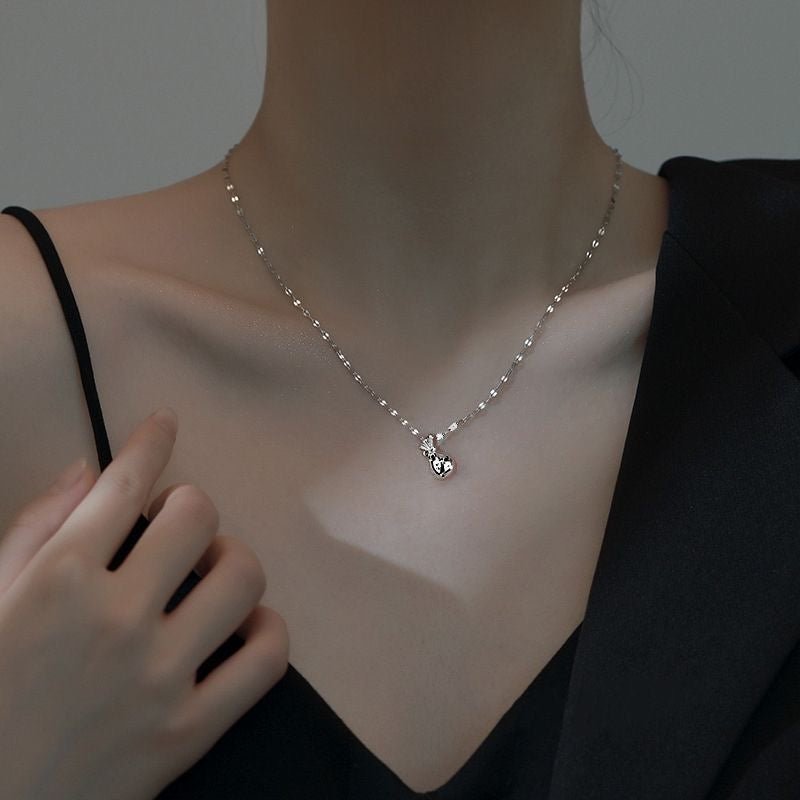 Collier Sac d’Argent Chanceux Creux en Argent 999, Élégant et Délicat, Parfait Cadeau d’Anniversaire - IVOIRART.COM