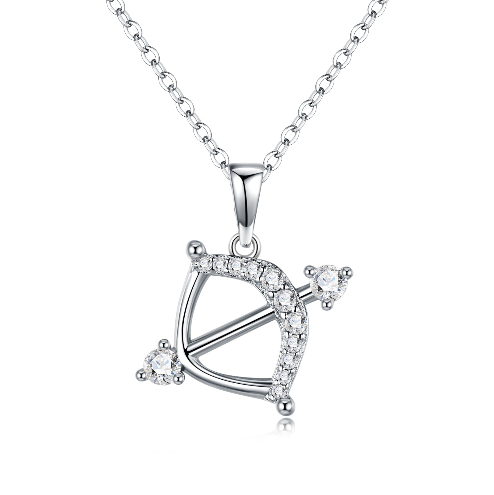 Collier Sagittaire en Argent Sterling S925 pour Femme, Moissanite VVS1 Couleur D, 3,8g Plaqué Platine, Bijou d'Astrologie avec Certificat GRA - Coffret Cadeau Parfait - IVOIRART.COM