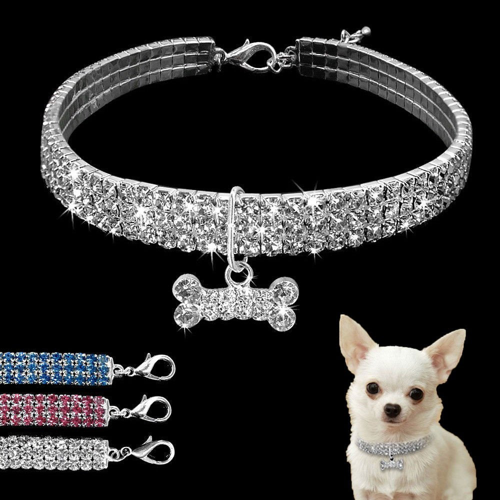 Collier Scintillant en Strass et Cristal pour Chiens et Chats Petits et Moyens - IVOIRART.COM
