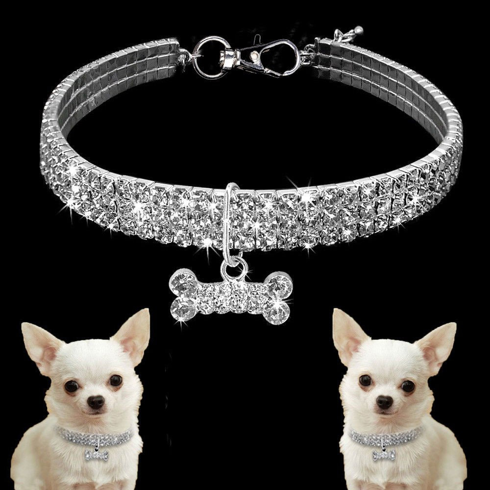 Collier Scintillant en Strass et Cristal pour Chiens et Chats Petits et Moyens - IVOIRART.COM