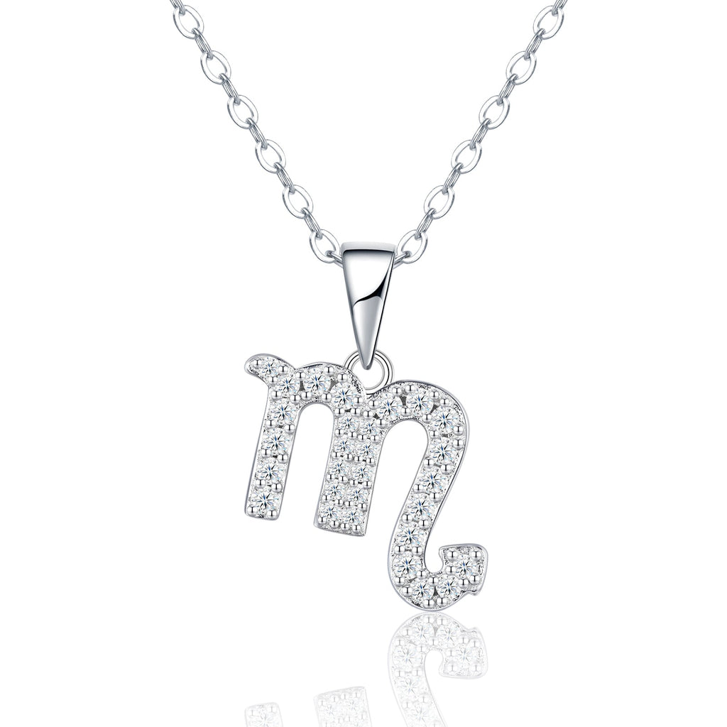 Collier Scorpion en Argent Sterling S925 pour Femme, Moissanite D Couleur VVS1, Pendentif Zodiac, Plaqué Platine 3,4g, Bijoux d'Astrologie avec Certificat GRA - IVOIRART.COM