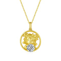 Collier Signe du Zodiaque Chinois Chèvre en Argent Sterling S925 Plaqué Or 1ct Moissanite D VVS1 4,5g Cadeau Benmingnian Certifié GRA Boîte Cadeau - IVOIRART.COM