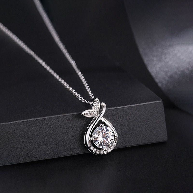 Collier Sirène Rond en Zircone en Argent Sterling 999, Style Raffiné et Luxueux - IVOIRART.COM