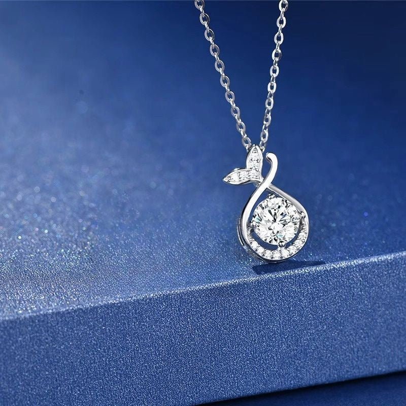 Collier Sirène Rond en Zircone en Argent Sterling 999, Style Raffiné et Luxueux - IVOIRART.COM