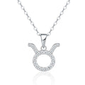 Collier Taureau en Argent 925 Sterling pour Femmes avec Moissanite VVS1 D, Poids 3,4g, Plaqué Platine, Bijou Astrologique avec Certificat GRA - IVOIRART.COM
