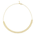 Collier Tissé en Dentelle en Argent Sterling S925 45cm Ajustable 4,4g 9,4mm Plaqué Platine Or et Or Rose Coffret Cadeau - IVOIRART.COM