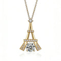 Collier Tour Eiffel en Argent Sterling S925 Moissanite 1ct Couleur D VVS1, Plaqué Or Platine, 45cm, Certifié GRA, Coffret Cadeau - IVOIRART.COM