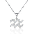 Collier Verseau en argent sterling S925 avec moissanite D couleur VVS1, pendentif plaqué platine 3,8g, bijou astrologie avec certificat GRA, coffret cadeau idéal - IVOIRART.COM