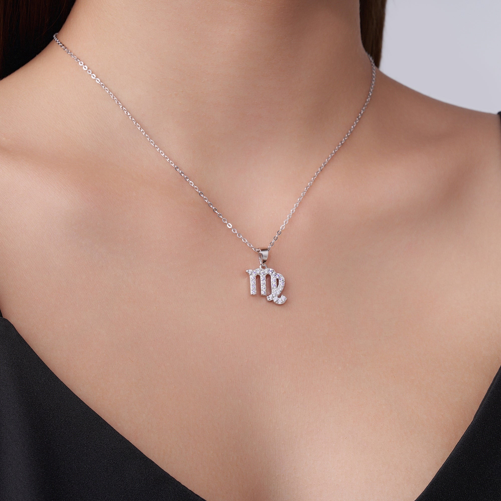 Collier Vierge en Argent Sterling S925 avec Pierre Moissanite D Couleur VVS1 - IVOIRART.COM