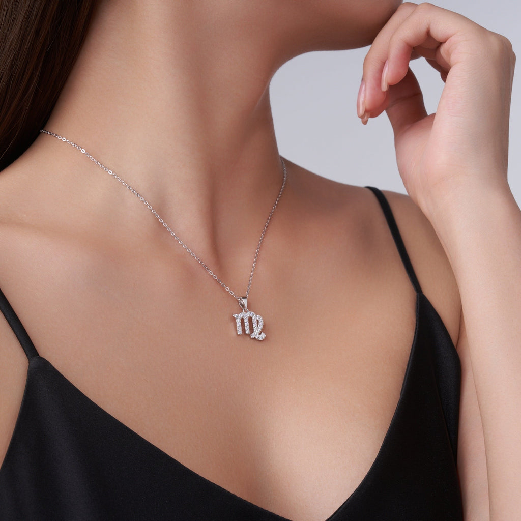 Collier Vierge en Argent Sterling S925 avec Pierre Moissanite D Couleur VVS1 - IVOIRART.COM