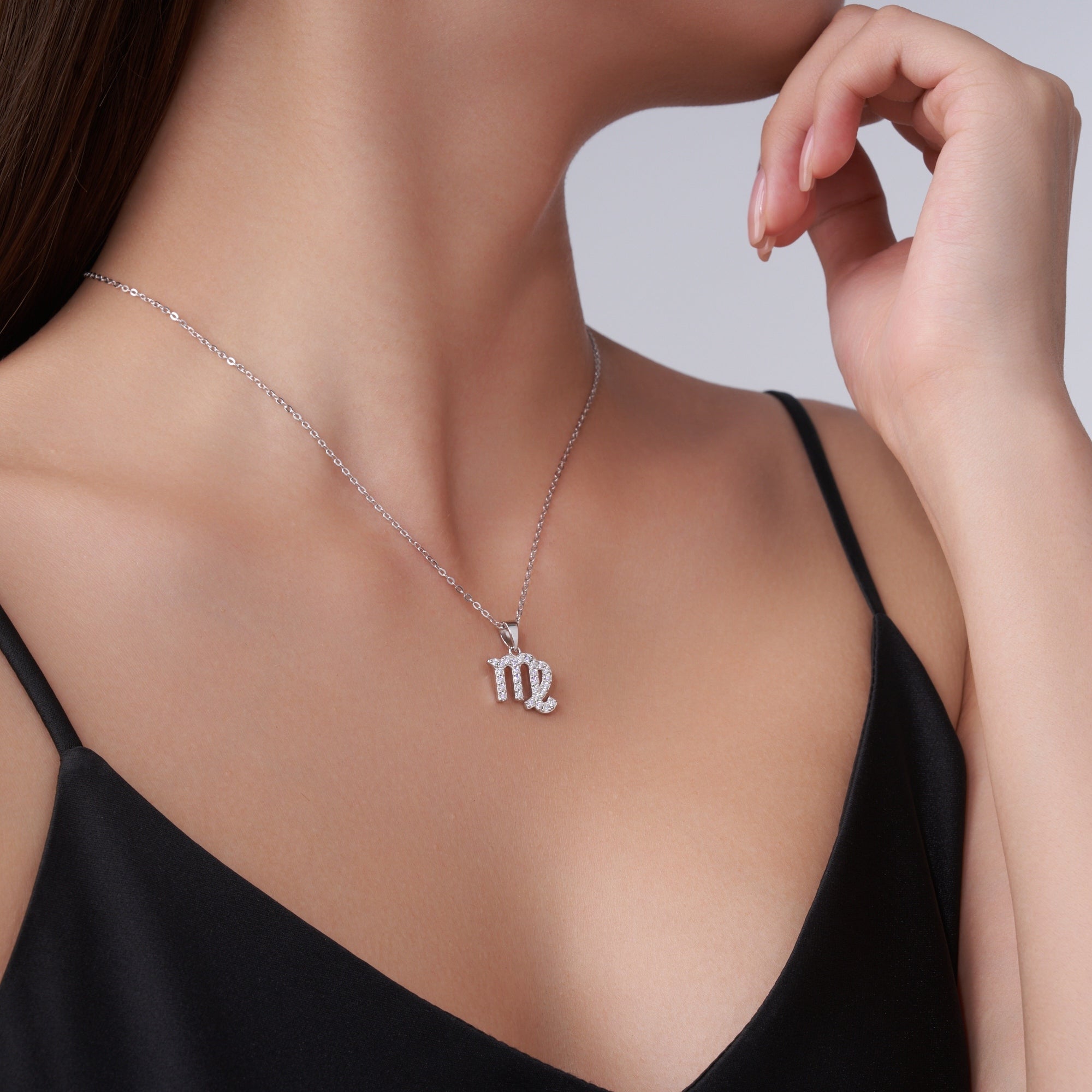 Collier Vierge en Argent Sterling S925 avec Pierre Moissanite D Couleur VVS1 - IVOIRART.COM