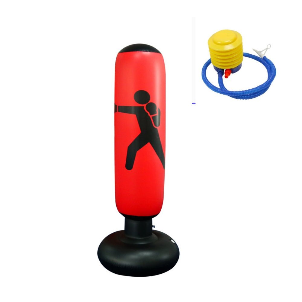Colonne de boxe gonflable fitness 160cm avec sac de sable vertical et aération - IVOIRART.COM