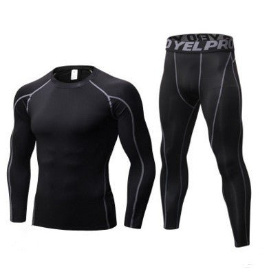 Combinaison de Compression Homme Fitness Course Tissu Tights Manches Longues Pantalon Leggings Tenue Sportive Fitness Sport - IVOIRART.COM