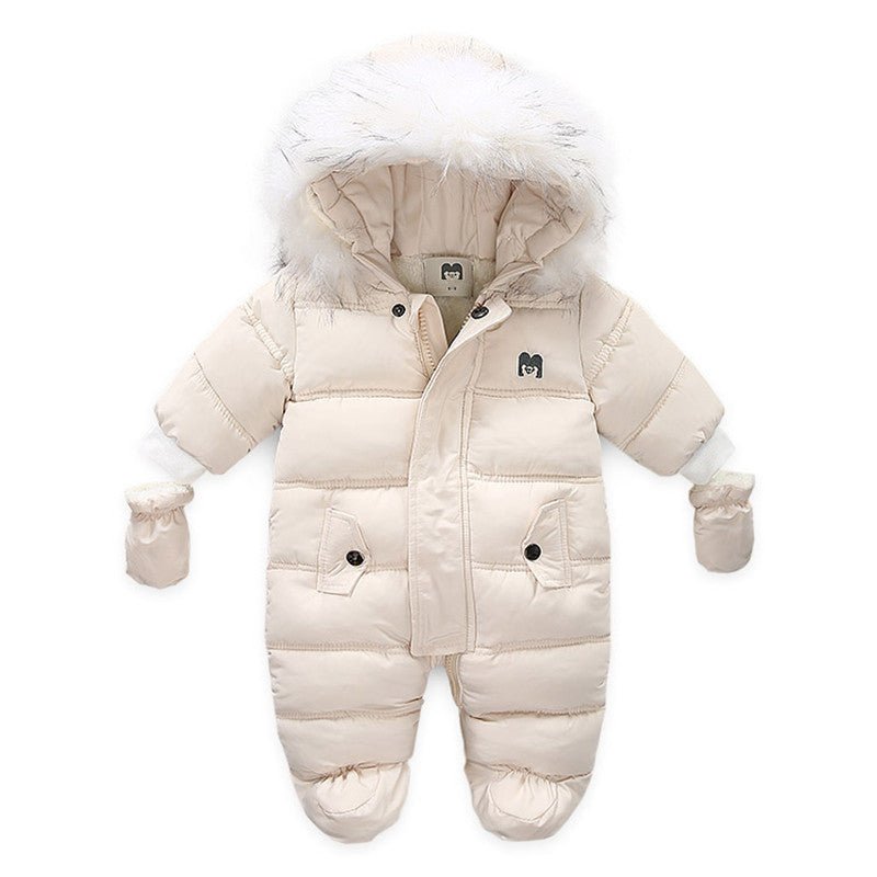 Combinaison enfant avec veste et gants pour bébé - Manche longue épaisse coton acrylique - IVOIRART.COM