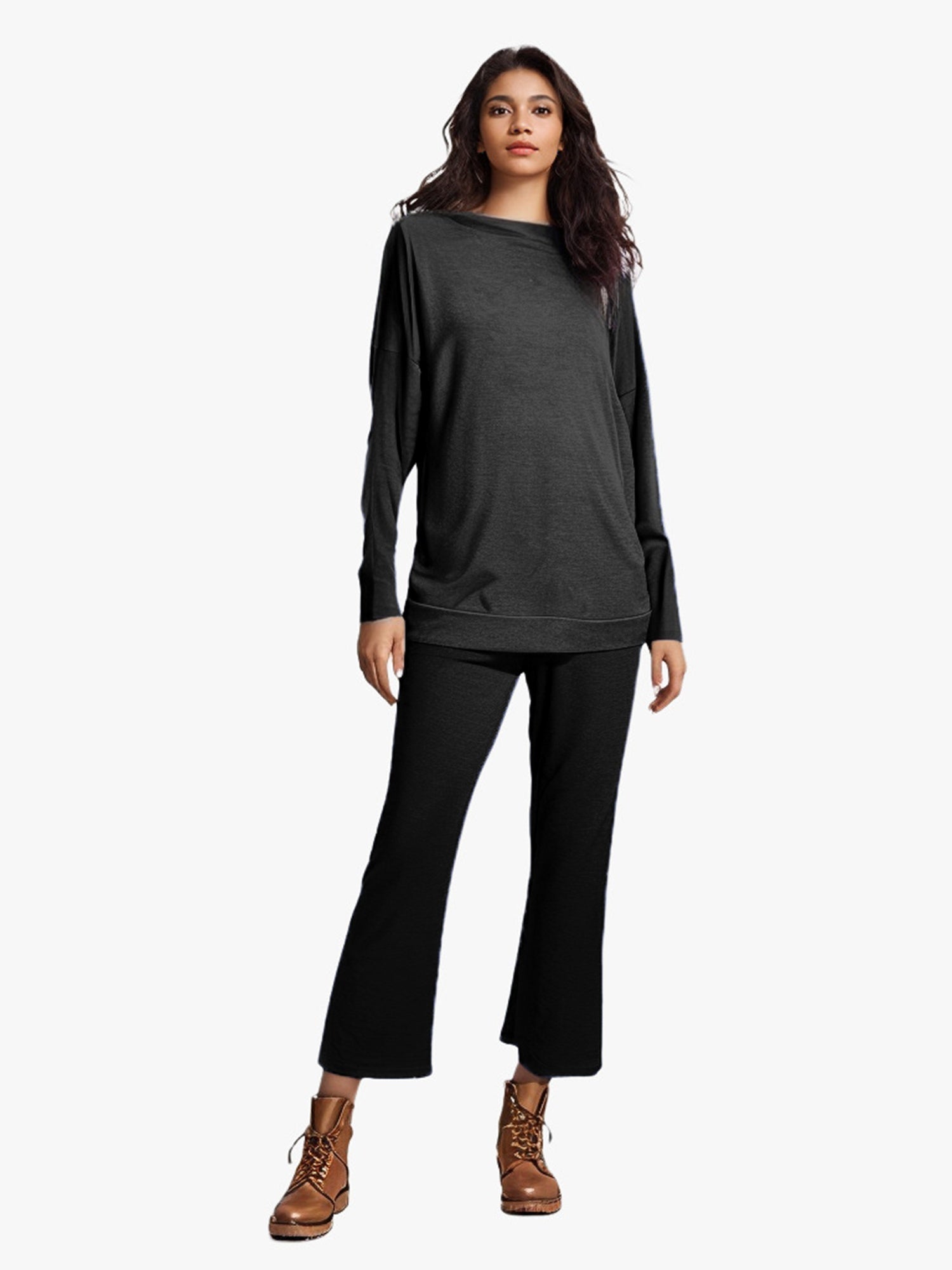 Combinaison Femme Unie à Manches Longues Élégante et Confortable - IVOIRART.COM