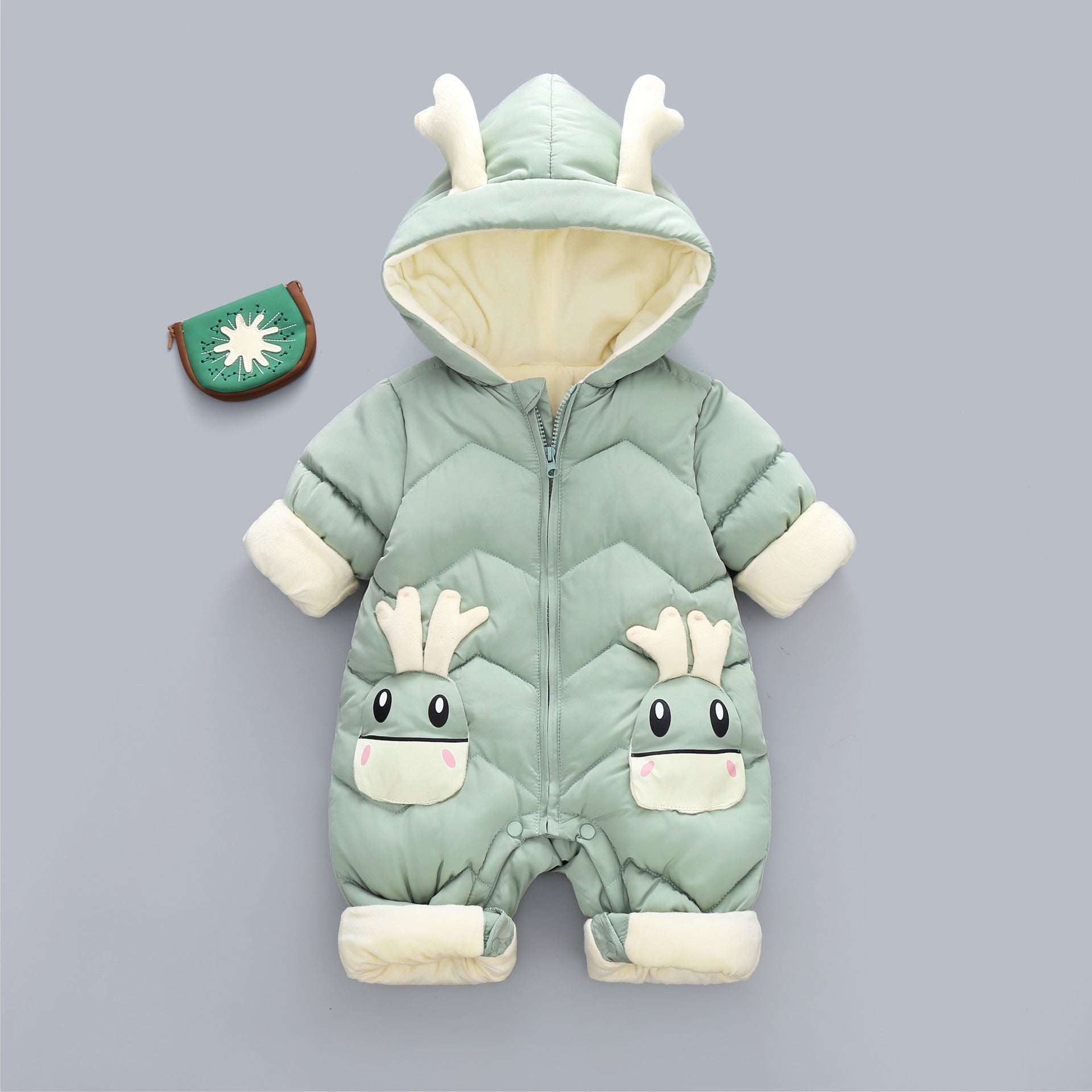 Combinaison hiver épaisse bébé en velours pour garçons et filles 0-3 ans 80 cm - IVOIRART.COM