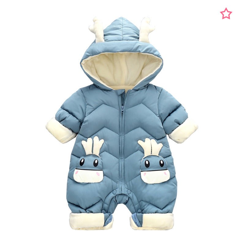 Combinaison hiver épaisse bébé en velours pour garçons et filles 0-3 ans 80 cm - IVOIRART.COM