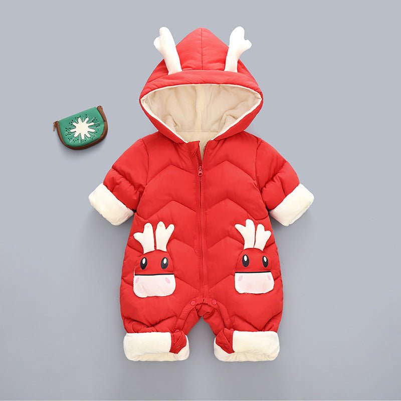 Combinaison hiver épaisse bébé en velours pour garçons et filles 0-3 ans 80 cm - IVOIRART.COM