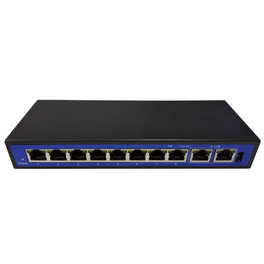 Commutateur d'alimentation PoE 8+2 ports 10 puissants 100M avec AP sans fil et alimentation externe 48V - IVOIRART.COM