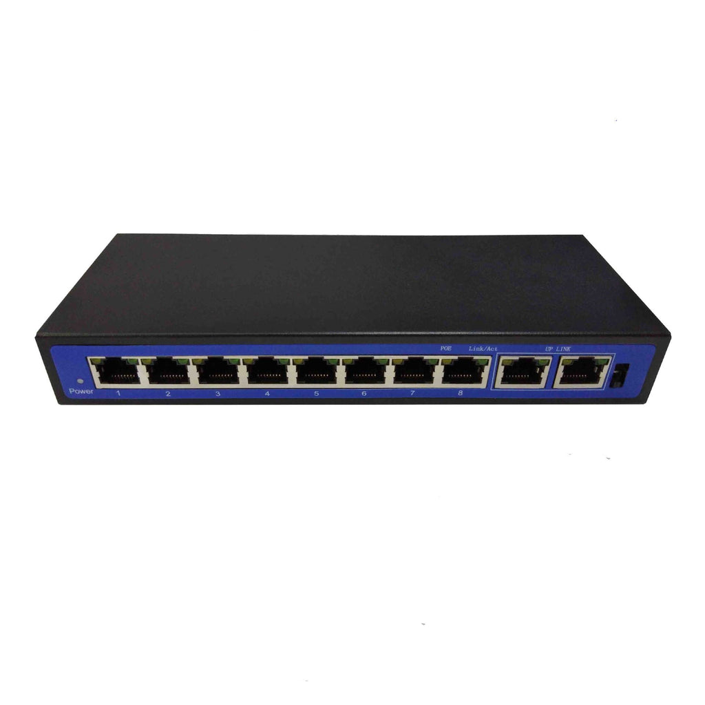 Commutateur d'alimentation PoE 8+2 ports 10 puissants 100M avec AP sans fil et alimentation externe 48V - IVOIRART.COM