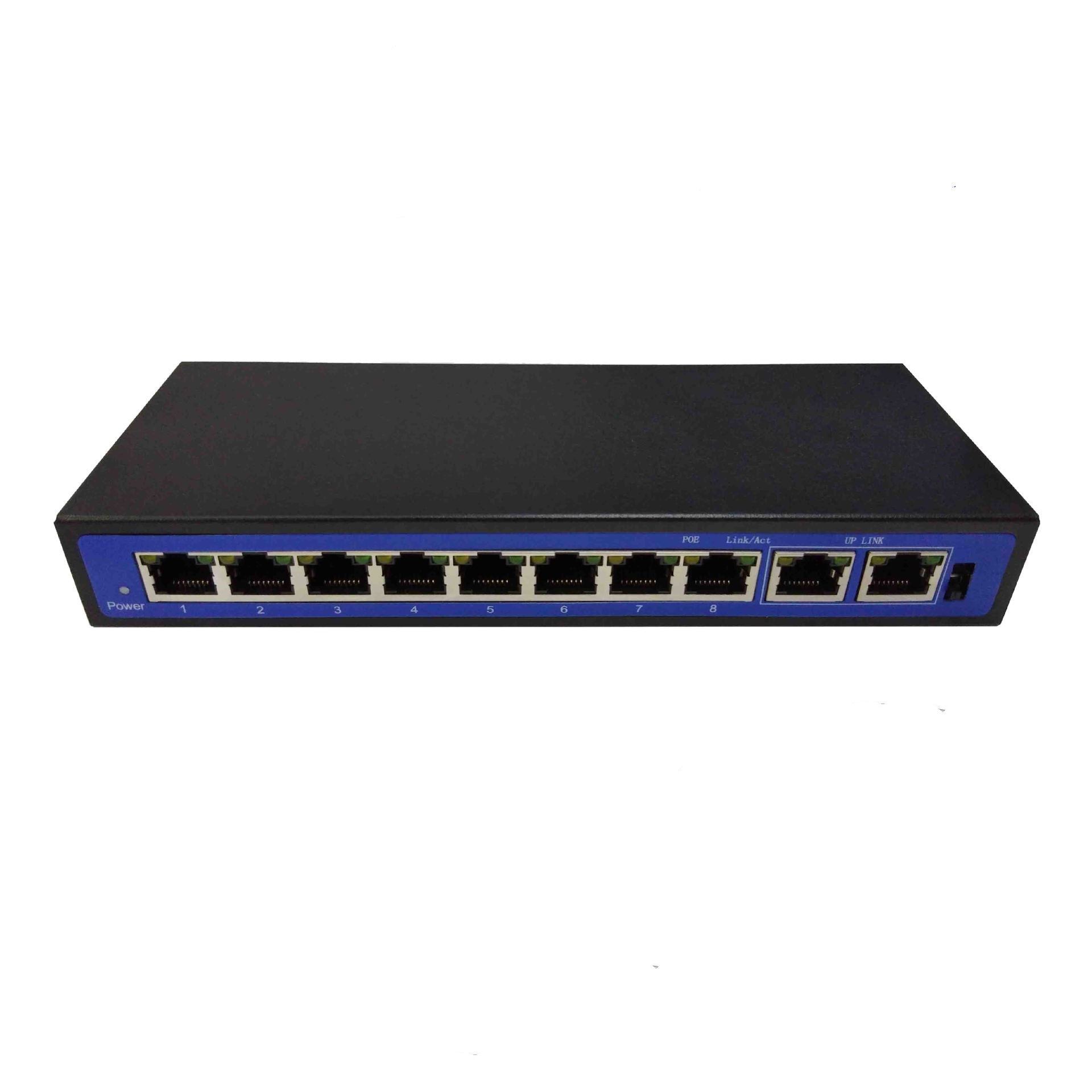 Commutateur d'alimentation PoE 8+2 ports 10 puissants 100M avec AP sans fil et alimentation externe 48V - IVOIRART.COM