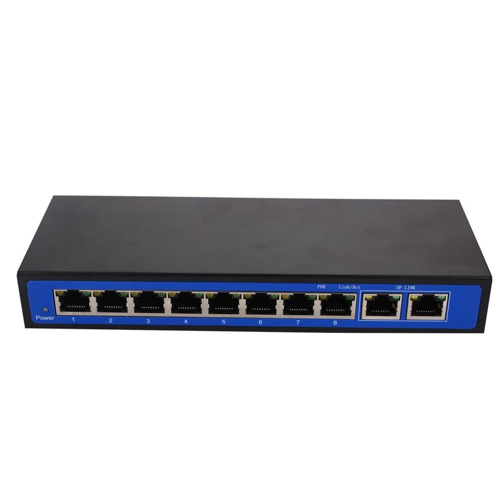 Commutateur d'alimentation PoE 8+2 ports 10 puissants 100M avec AP sans fil et alimentation externe 48V - IVOIRART.COM