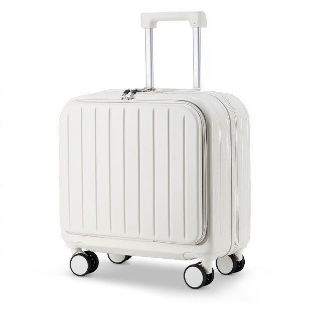 Compartiment à bagages à ouverture frontale avec plateau avant, cabine 20 pouces, porte-gobelet pliable extensible, support téléphone dissimulé, double chargeur USB - IVOIRART.COM