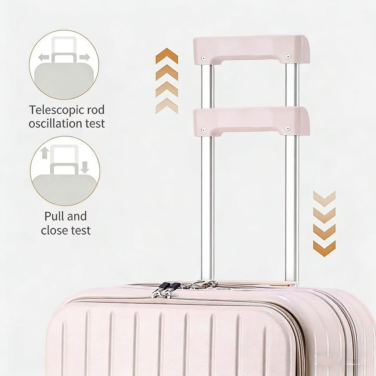 Compartiment à bagages à ouverture frontale avec plateau avant, cabine 20 pouces, porte-gobelet pliable extensible, support téléphone dissimulé, double chargeur USB - IVOIRART.COM