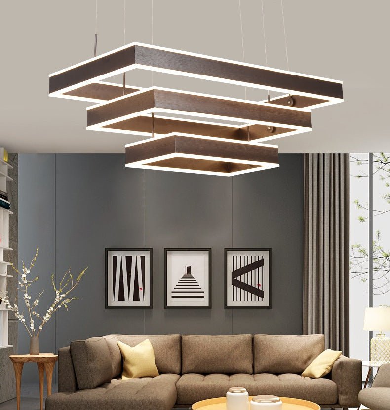 Contemporary Fish-Shaped LED Pendant Chandelier, Aluminum Acrylic, Remote Dimmer - IVOIRART.COM