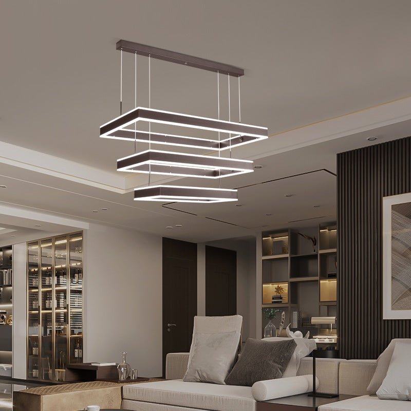 Contemporary Fish-Shaped LED Pendant Chandelier, Aluminum Acrylic, Remote Dimmer - IVOIRART.COM