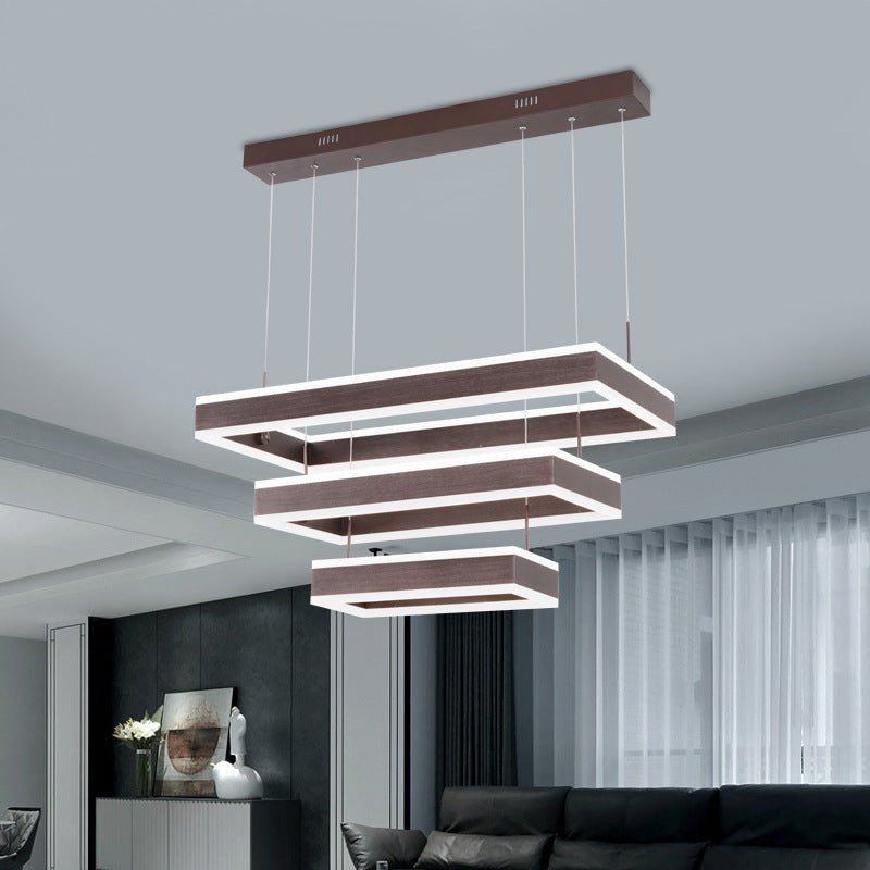 Contemporary Fish-Shaped LED Pendant Chandelier, Aluminum Acrylic, Remote Dimmer - IVOIRART.COM