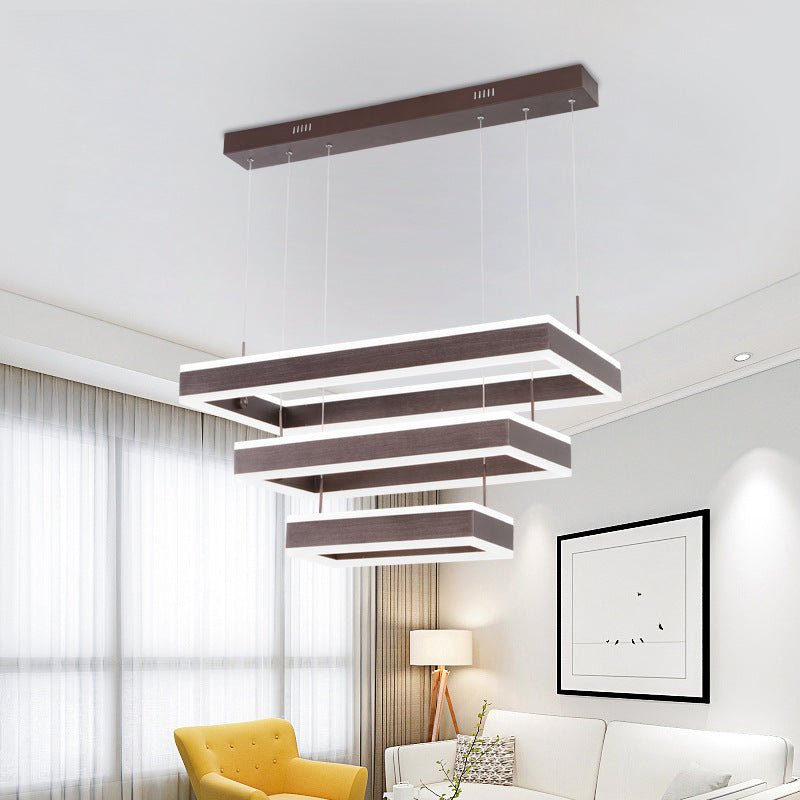 Contemporary Fish-Shaped LED Pendant Chandelier, Aluminum Acrylic, Remote Dimmer - IVOIRART.COM