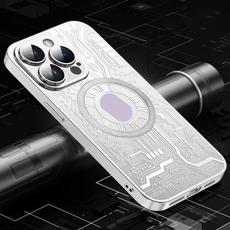 Coque de téléphone mobile PC sans fil à motif circuit électroplaqué haute perméabilité - IVOIRART.COM