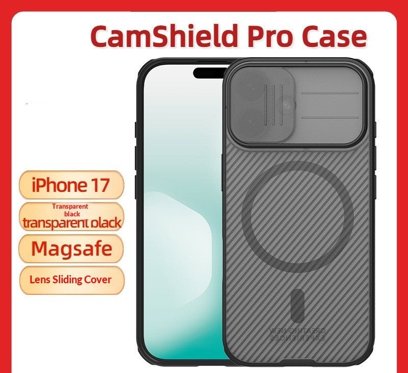 Coque MagSafe Magnétique Black Mirror PRO avec cache-objectif coulissant iPhone17 - IVOIRART.COM