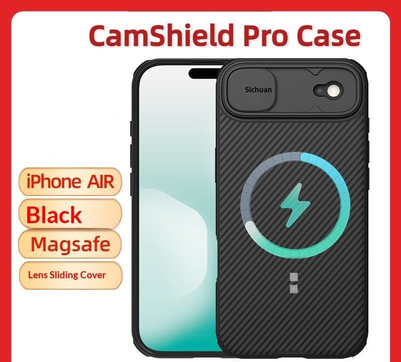 Coque MagSafe Magnétique Black Mirror PRO avec cache-objectif coulissant iPhone17 - IVOIRART.COM