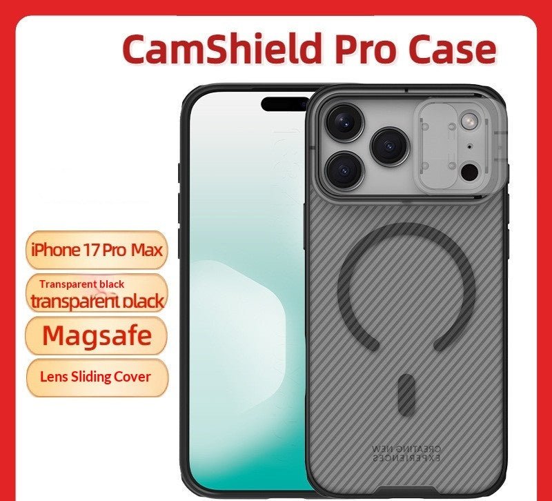 Coque MagSafe Magnétique Black Mirror PRO avec cache-objectif coulissant iPhone17 - IVOIRART.COM