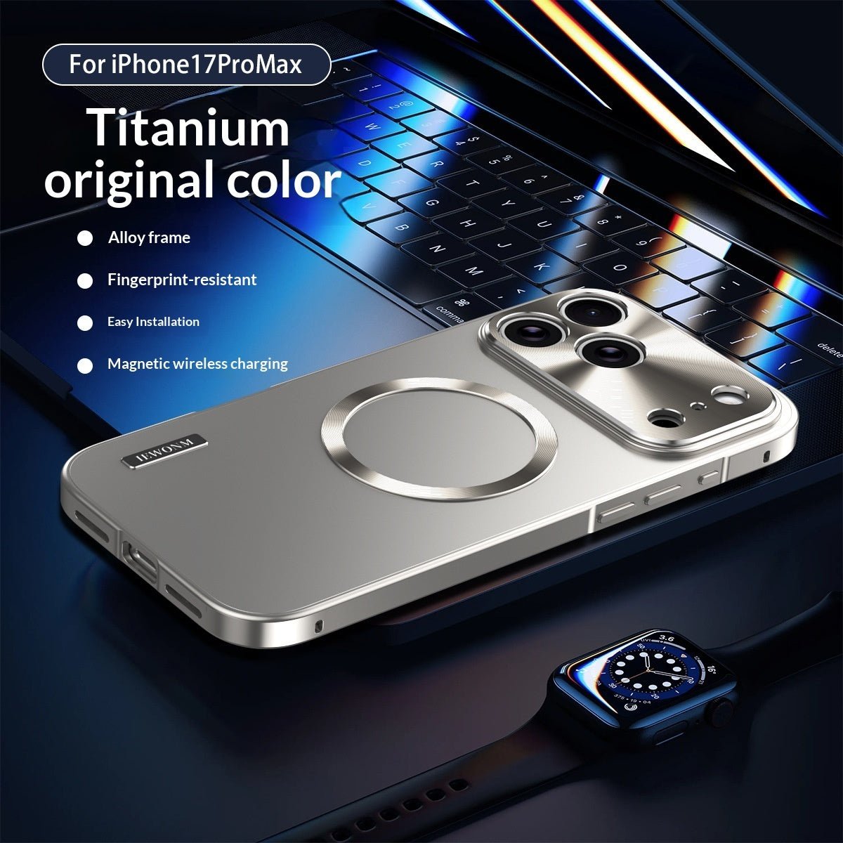 Coque Métallique Magnétique Électroplacée Compatible Avec iPhone 17 Pro Max - IVOIRART.COM